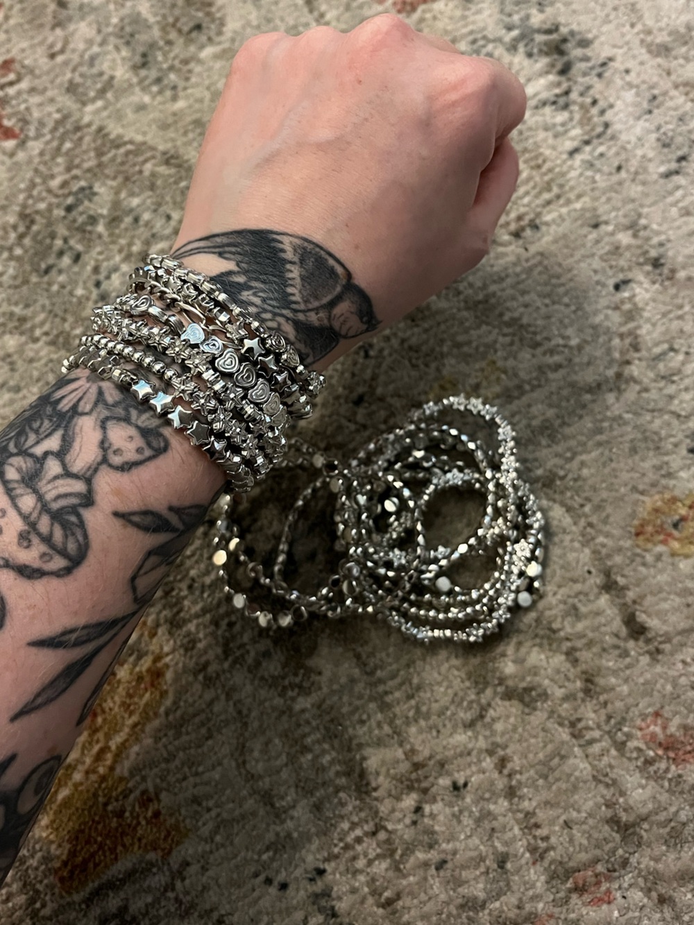 Silver-Tone Stackable Women's Bracelet Set - 16 total